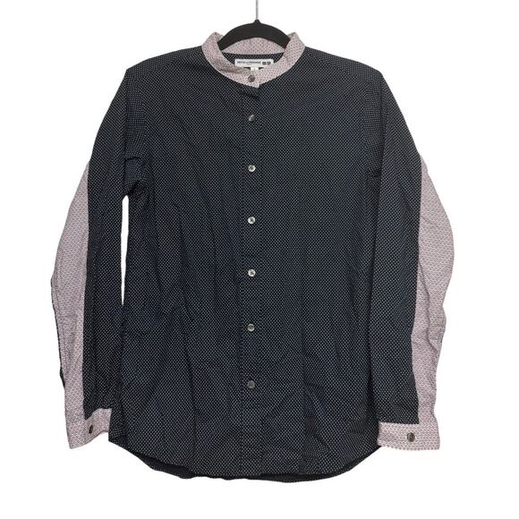 Ines De La Fressange x Uniqlo Button Up Shirt Small Navy Mixed Print Cotton - Picture 1 of 6